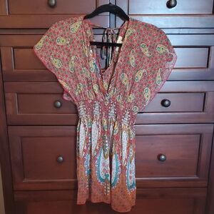 Forever 21 Bohemian Sheer Paisley Blouse